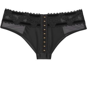 Velvet trim cheeky panty